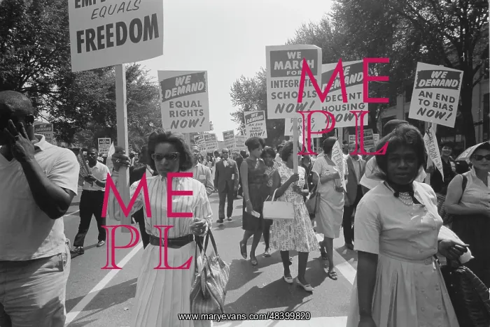 : A procession of African Americans carrying : A procession of African Americans carrying