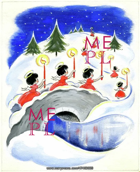 : Procession of angels with candles : Procession of angels with candles