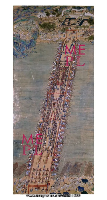 : Procession Crossing the Han River over a Pontoon : Procession Crossing the Han River over a Pontoon
