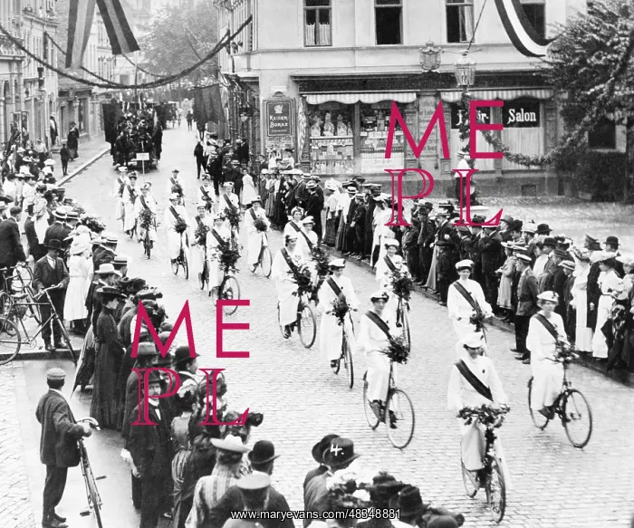 : Procession of a cycling club, 1905 : Procession of a cycling club, 1905