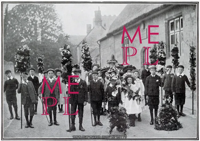 : Procession of Edwardian children on May Day 1908 : Procession of Edwardian children on May Day 1908