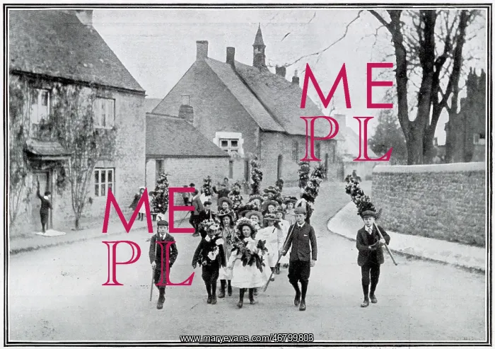  : Procession of Edwardian children on May Day 1908