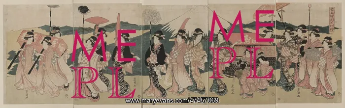 : A procession of flowers before Mount Fuji : A procession of flowers before Mount Fuji