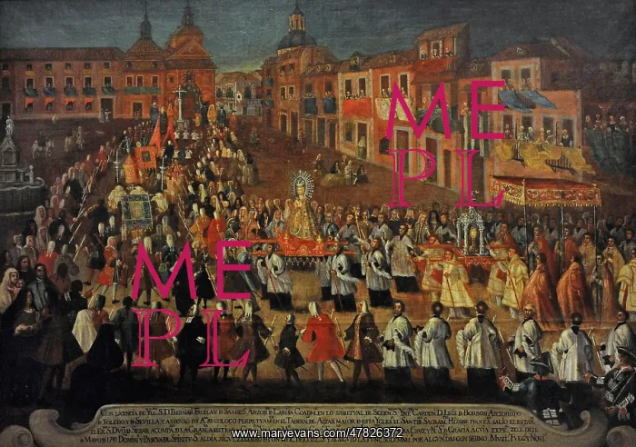 : Procession of Our Lady of Grace in the Cebada Square, Madrid : Procession of Our Lady of Grace in the Cebada Square, Madrid