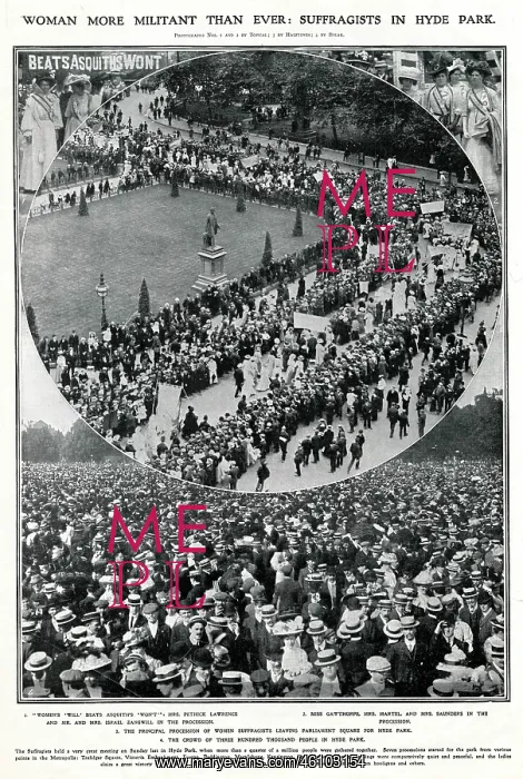 : Processions of suffragists in London 1908 : Processions of suffragists in London 1908