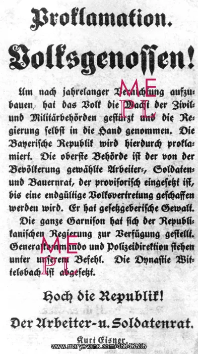 : Proclamation of the Bavarian Republic, 1918 : Proclamation of the Bavarian Republic, 1918