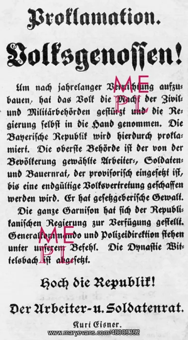 : Proclamation of Bavarian Republic : Proclamation of Bavarian Republic