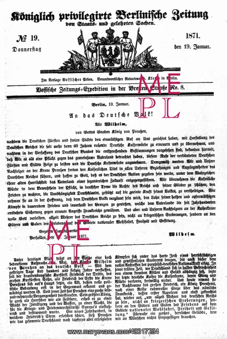 : Proclamation of the emperor in Versailles, 1871 : Proclamation of the emperor in Versailles, 1871