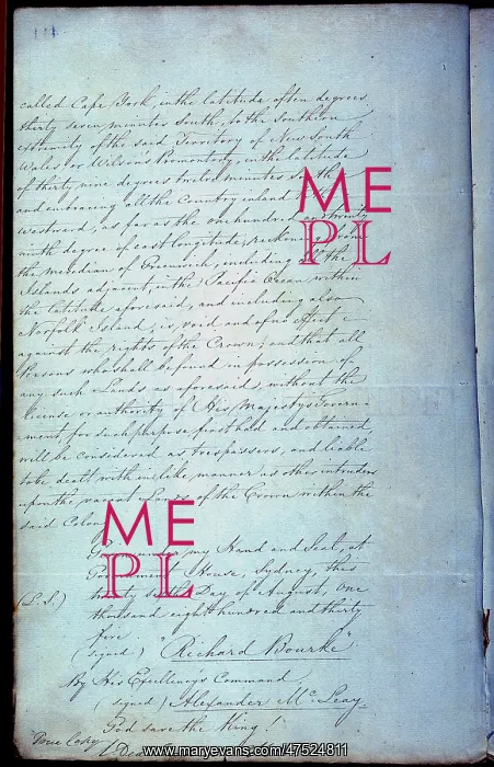: Proclamation of Governor Bourke : Proclamation of Governor Bourke