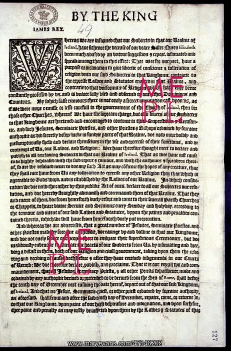 : Proclamation of King James : Proclamation of King James