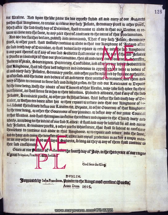 : Proclamation of King James : Proclamation of King James