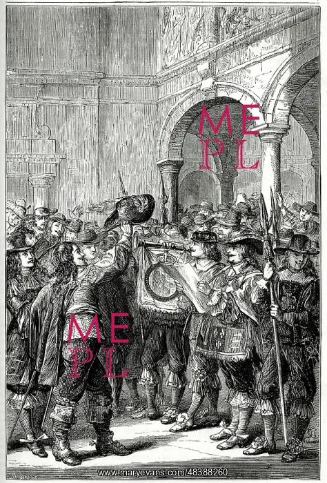 : Proclamation of war before the Royal Exchange, 1665 : Proclamation of war before the Royal Exchange, 1665