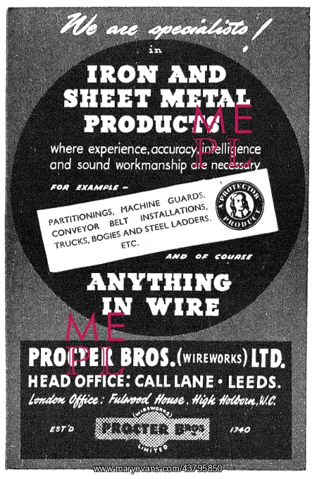 : Procter Brothers. Leeds. Wireworkers : Procter Brothers. Leeds. Wireworkers