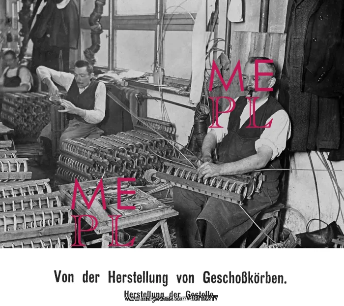: Production of Geschosskoerbe - baskets for ammunition : Production of Geschosskoerbe - baskets for ammunition