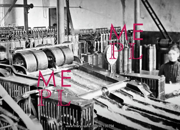  : Production of linen, a spreader machine, Victorian period