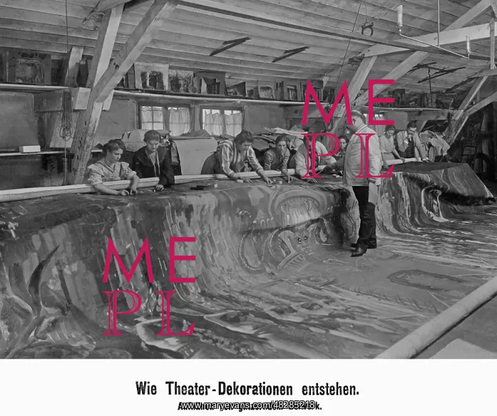 : Production of theatre decorations, 1905 : Production of theatre decorations, 1905