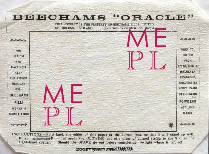  : Products - Beechams Burning Paper
