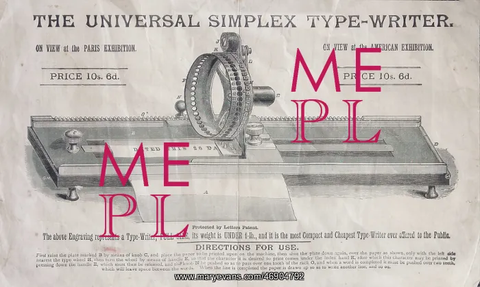  : Products - Simplex Type Writer