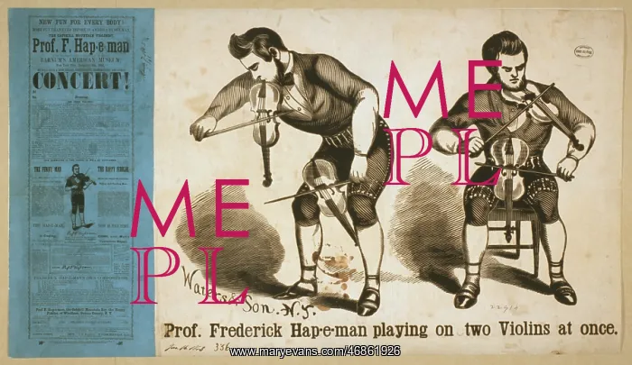 : Prof. Frederick Hap-e-man playing on two violins at once : Prof. Frederick Hap-e-man playing on two violins at once