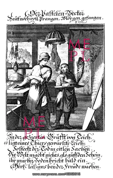 : professions, baker, pastry baker, copper engraving : professions, baker, pastry baker, copper engraving
