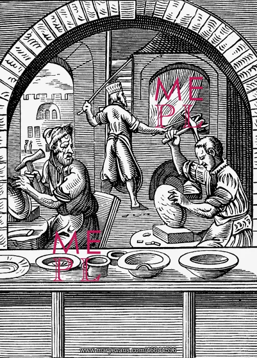 : professions, bowlmaker, woodcut, Staendebuch : professions, bowlmaker, woodcut, Staendebuch