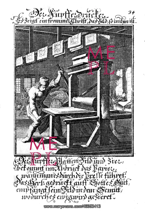 : professions, copper print worker, copper engraving : professions, copper print worker, copper engraving