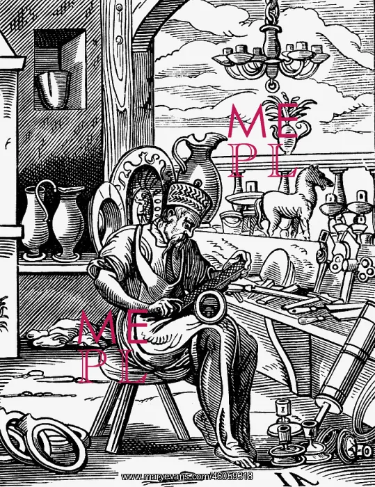 : professions, coppersmith, woodcut, Staendebuch : professions, coppersmith, woodcut, Staendebuch