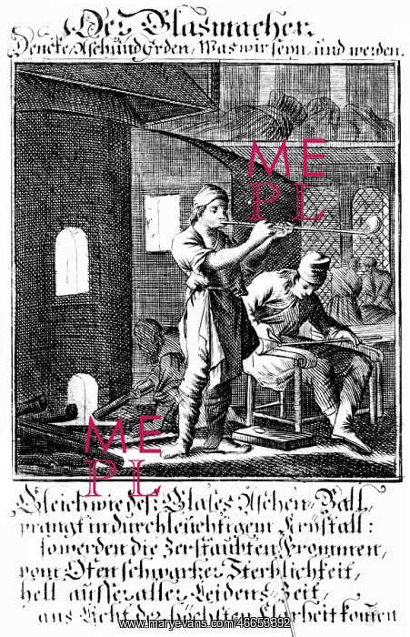 : professions, glassmaker, copper engraving, Staendebuch : professions, glassmaker, copper engraving, Staendebuch
