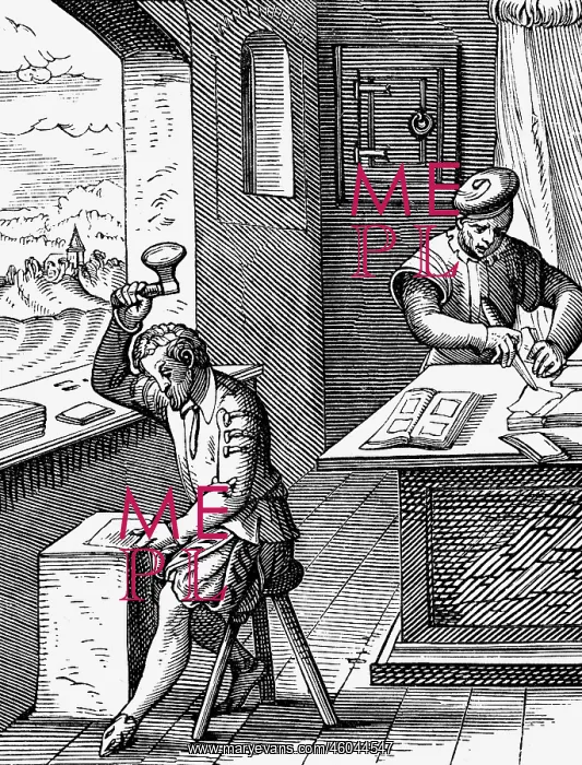 : professions, goldbeater, woodcut, Staendebuch : professions, goldbeater, woodcut, Staendebuch