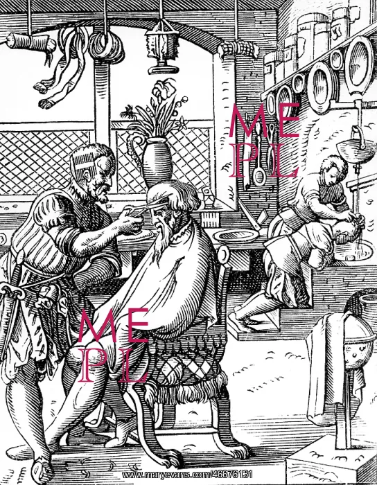 : professions, men, barber, woodcut by Jost Amman : professions, men, barber, woodcut by Jost Amman