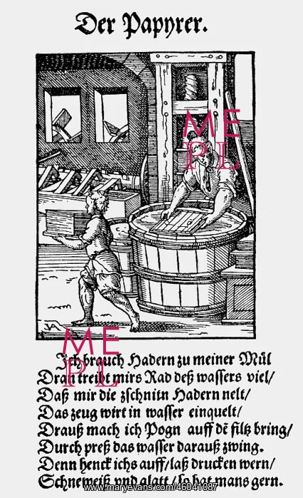 : professions, papermaker, woodcut, Staendebuch : professions, papermaker, woodcut, Staendebuch