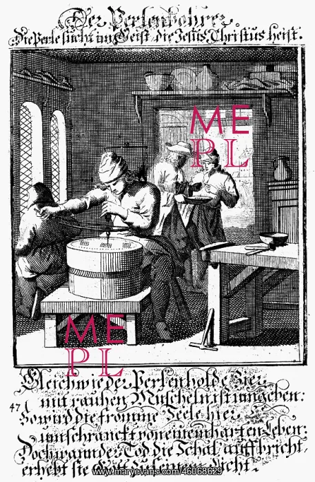 : professions, pearl driller, copper engraving : professions, pearl driller, copper engraving