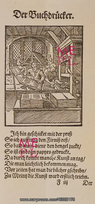 : professions, printer, copper engraving, from : professions, printer, copper engraving, from