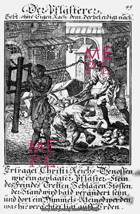 : professions, stone layer, copper engraving from : professions, stone layer, copper engraving from