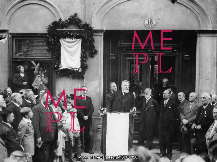 : Professor Eduard Castle at the unveiling : Professor Eduard Castle at the unveiling