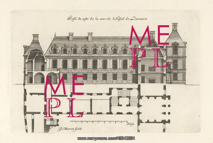 : Profile of the courtyard side of the Hotel de : Profile of the courtyard side of the Hotel de