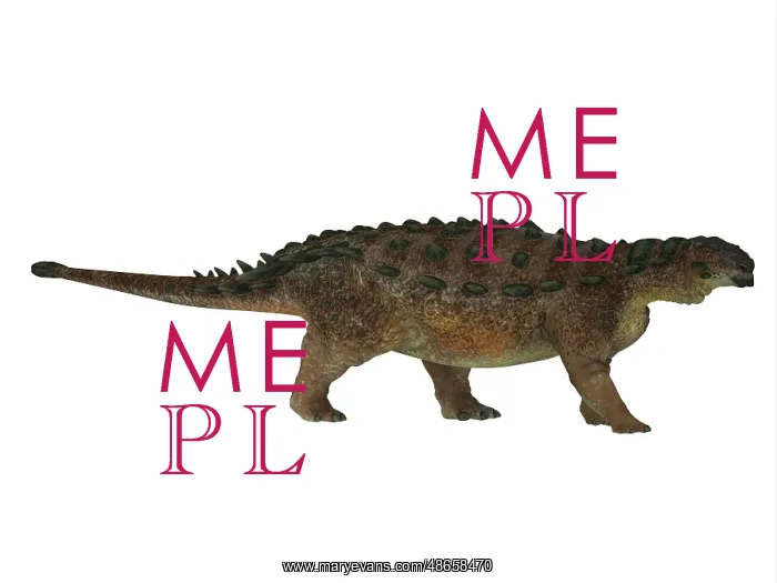 : Side profile of a Pinacosaurus dinosaur : Side profile of a Pinacosaurus dinosaur