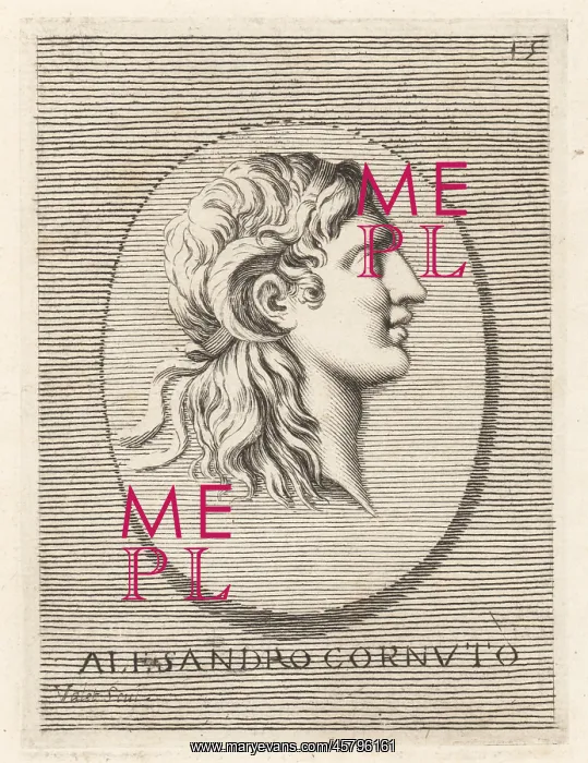 : Profile portrait of Alexander the Great with horns of Ammon : Profile portrait of Alexander the Great with horns of Ammon