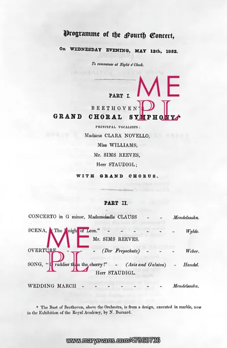 : Programme for Beethoven's grand choral symphony, 1852 : Programme for Beethoven's grand choral symphony, 1852