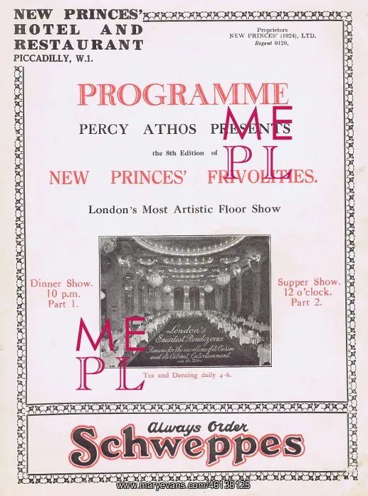 : Programme cover for New Princes Frivolities : Programme cover for New Princes Frivolities