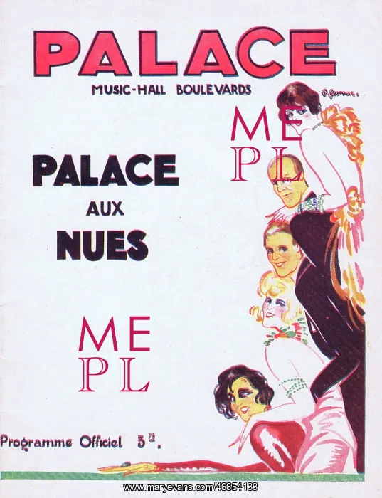 : Programme cover for Palace Aux Nues : Programme cover for Palace Aux Nues