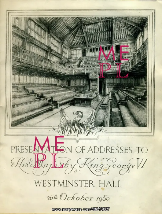 : Programme cover, Presentation to King George VI : Programme cover, Presentation to King George VI
