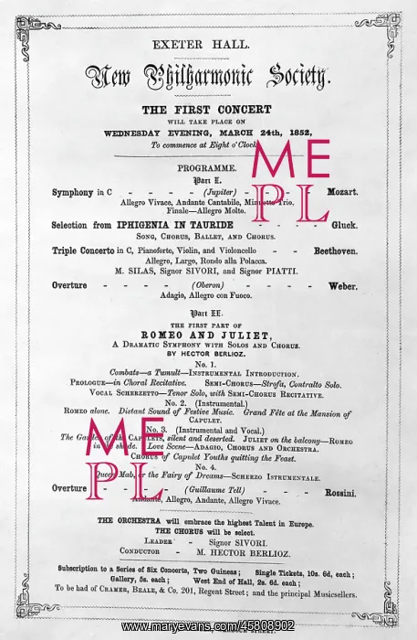 : Programme for Exeter Hall, London, 1852 : Programme for Exeter Hall, London, 1852