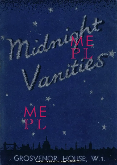 : Programme for Midnight Vanities at the Grosvenor : Programme for Midnight Vanities at the Grosvenor