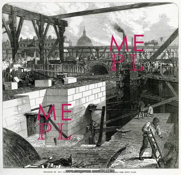 : Progress on Thames Embankment 1866 : Progress on Thames Embankment 1866