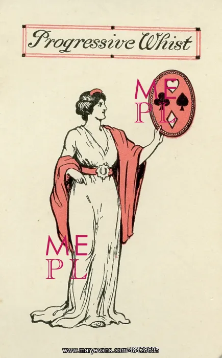 : Progressive Whist Playing Cards score card, Classical Lady : Progressive Whist Playing Cards score card, Classical Lady