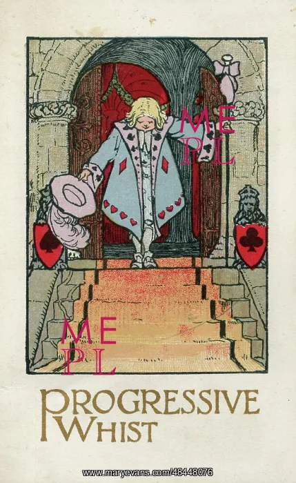  : Progressive Whist playing cards scorecard, servant bowing