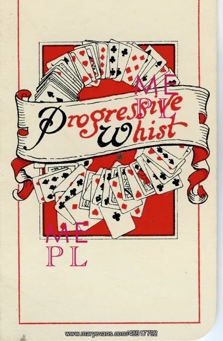  : Progressive Whist playing cards scorecard