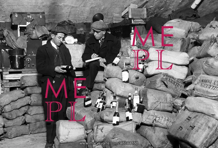 : Prohibition: Confiscated alcohol from a smuggling-ship : Prohibition: Confiscated alcohol from a smuggling-ship
