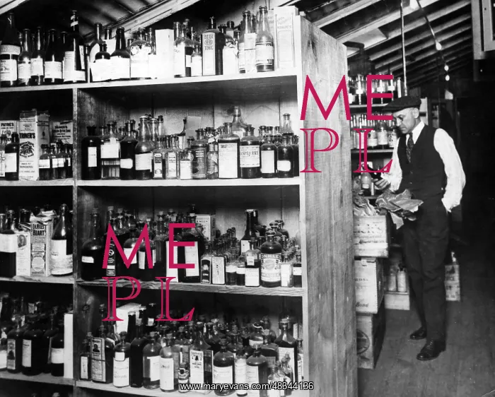 : Prohibition: Confiscated bottles in Washington : Prohibition: Confiscated bottles in Washington